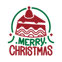 Merry Christmas texting santa hat typography png