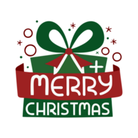 Merry Christmas lettering gift typography png