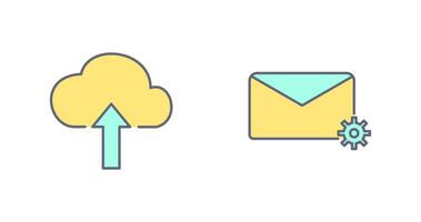 Upload to Cloud and Message Settings Icon vector