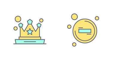 Crown and Remove Icon vector