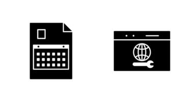 content planning and web support  Icon vector