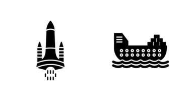 Space Shuttle and Cargo Icon vector