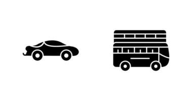 Sports Car and Double Icon vector