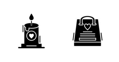 Candle and Gift Bag Icon vector