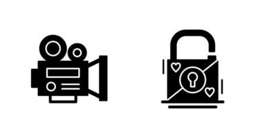 Padlock and Video  Icon vector