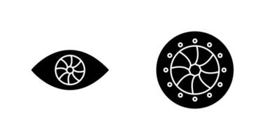 ojo y óptico diafragma icono vector