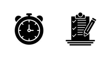 Stopwatch and Check List Icon vector