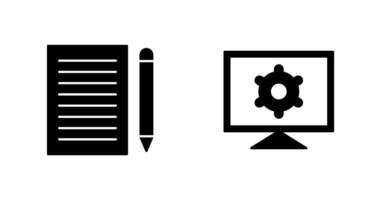 write feedback and computer settings Icon vector