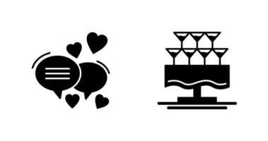 Love Chat and Glasses Icon vector