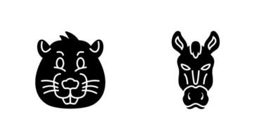 Beaver and Horse Icon vector