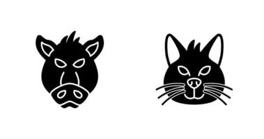 Pig and Cat Icon vector