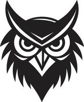 Owl Face Logo Symbol Artistic Owl Badge Concept vector