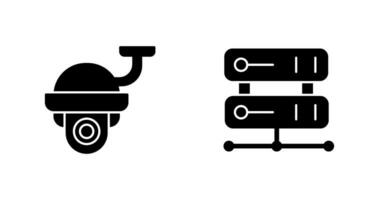 Security Camera and Server Icon vector