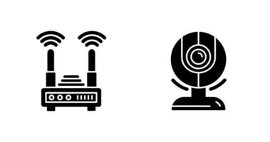 Router and Web Cam Icon vector