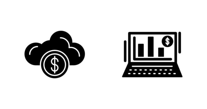 Cloud Computing and Bar Chart Icon vector