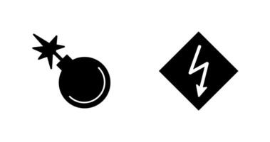 danger of explosion and high voltages  Icon vector