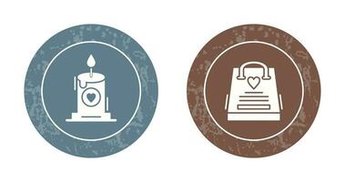 Candle and Gift Bag Icon vector