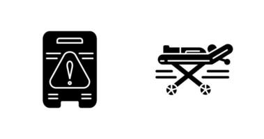 Caution Sign and Stretcher Icon vector