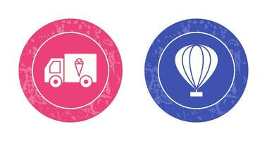 Icecream Van and air Craft Icon vector