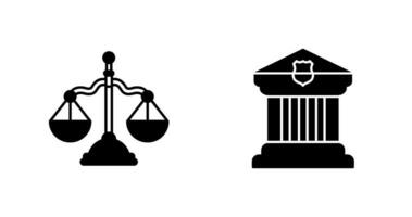 Balance and Courthouse Icon vector