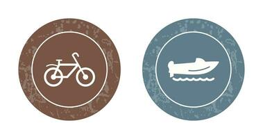 Bicycle and Speed Boat Icon vector