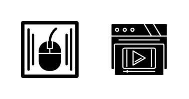 Mouse and Video Player Icon vector