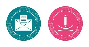 email documents and draw curve Icon vector