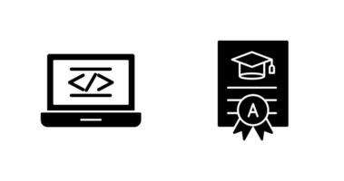 Coding and Report Card Icon vector