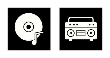 música discos compactos y casette icono vector