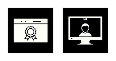 web award and video communication  Icon vector