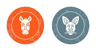 Donkey and Kangaroo Icon vector