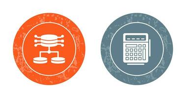 estructurado datos y calculadora icono vector