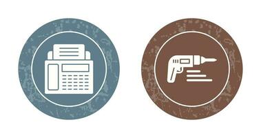 Fax Machine and Drill Icon vector