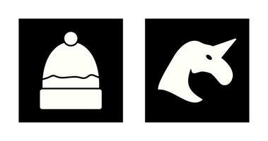 Warm Cap and Unicorn Icon vector