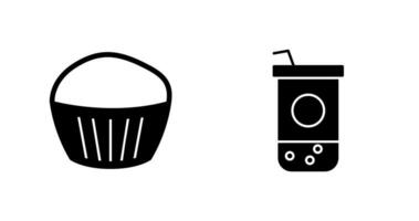 Chocolate Muffin and Chocolate Shake  Icon vector