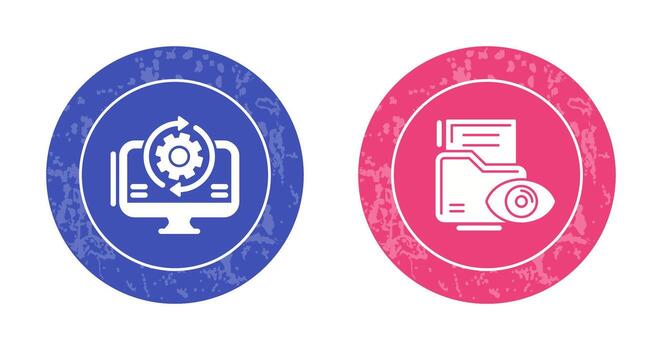 sincronización y datos visualización icono vector