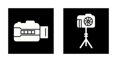 open camera and camera stand  Icon vector