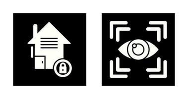 Real Estate and Eye Scan Icon vector