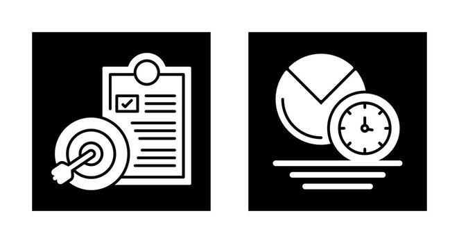 Goals and Pie Chart Icon vector