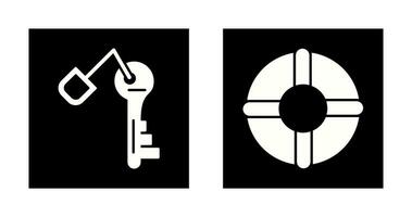 Key and Lifebuoy Icon vector