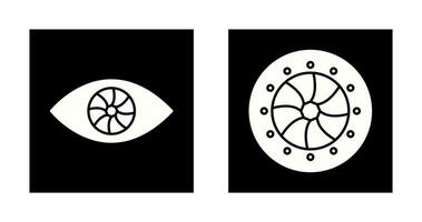 eye and optical diaphram Icon vector