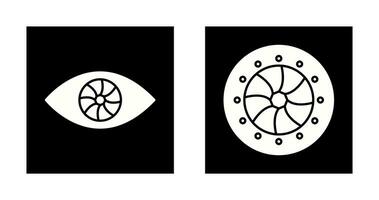 eye and optical diaphram Icon vector