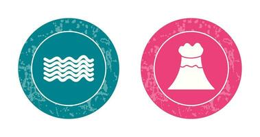 magnetic waves and volcano Icon vector
