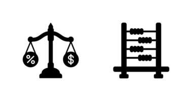 Scale and Abacus Icon vector