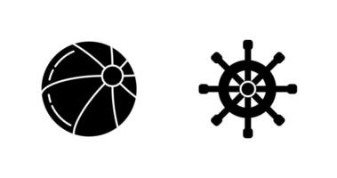 Beach Ball and Rudder Icon vector