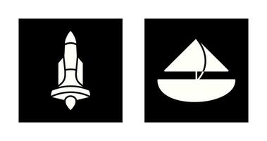 Rocket and Small Yacht Icon vector