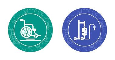 Wheel Chair and Intravenous Icon vector