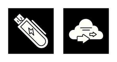 USB y nube icono vector