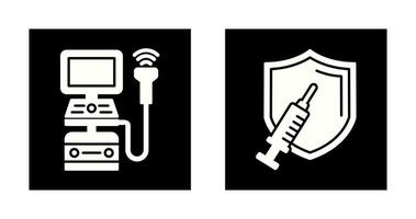 Ultrasound Machine and Vaccination Icon vector