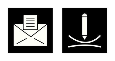 email documents and draw curve Icon vector